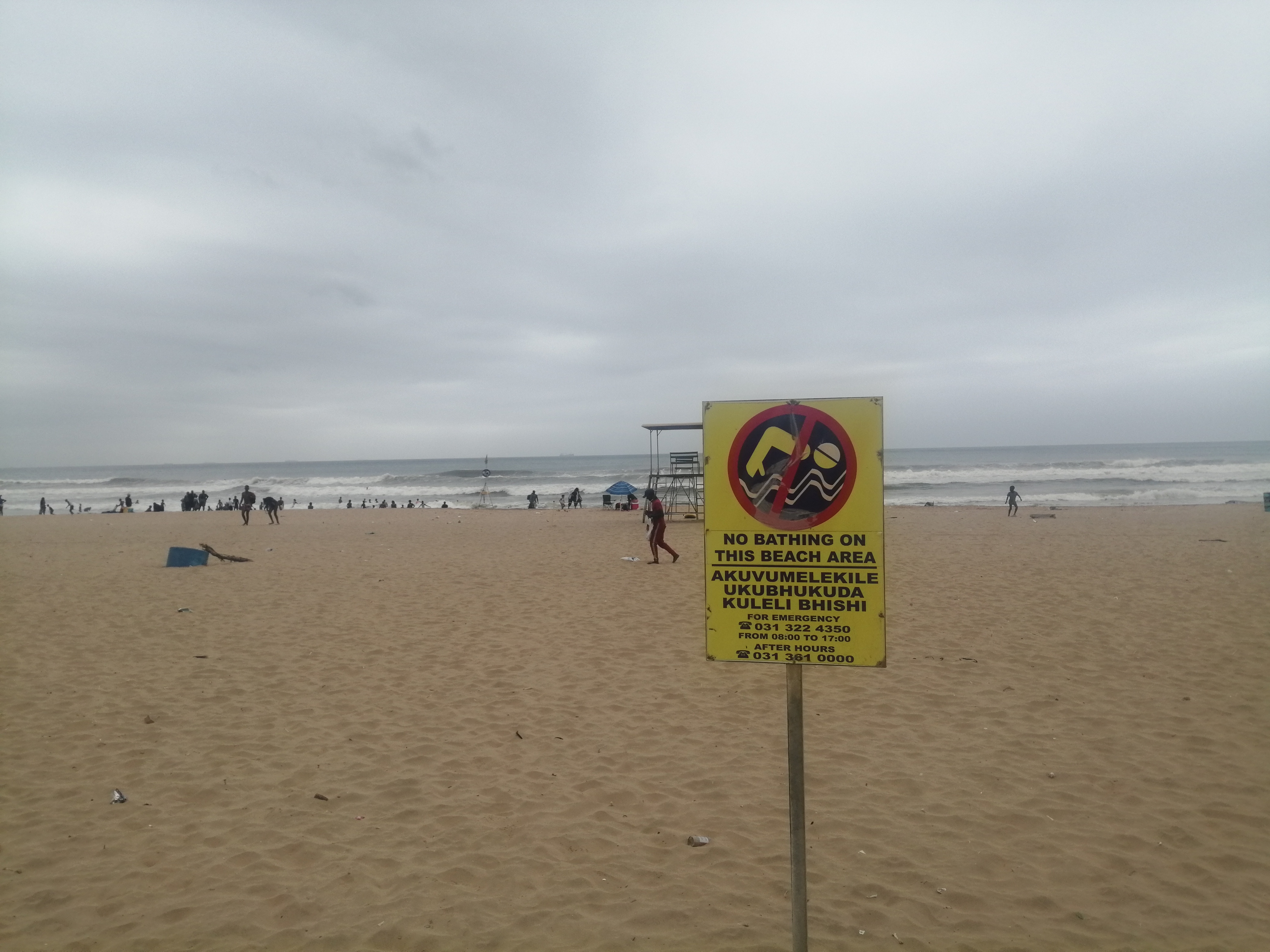 Durban beach goers continue to swim despite warning signs GroundUp